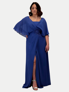 Abito con mantellina in chiffon hotsell
